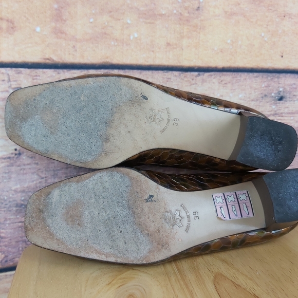 Vintage Francois Xavier leather shoes shiny snake style size 39 Made in Italy - Picture 6 of 7